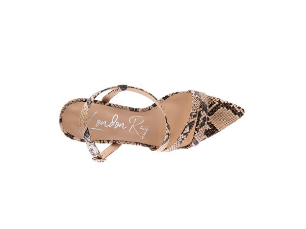 CHERRY TART Snake Print Spool Heel Sandals - Faylinn & Co