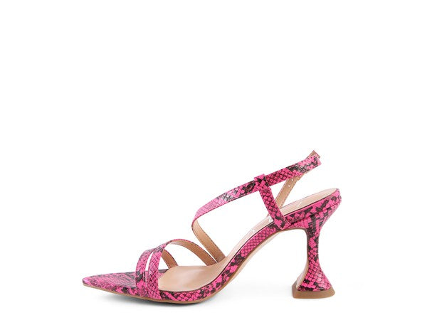 CHERRY TART Snake Print Spool Heel Sandals - Faylinn & Co