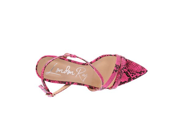 CHERRY TART Snake Print Spool Heel Sandals - Faylinn & Co