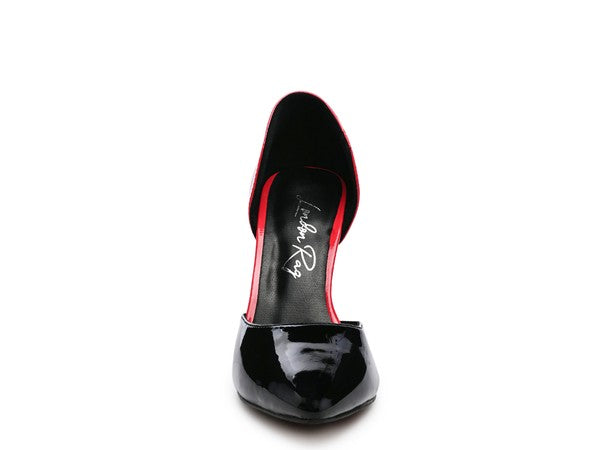 Candy Cane Patent Pu Slip On Stiletto Heels - Faylinn & Co