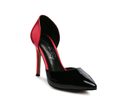 Candy Cane Patent Pu Slip On Stiletto Heels - Faylinn & Co