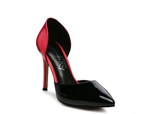 Candy Cane Patent Pu Slip On Stiletto Heels - Faylinn & Co