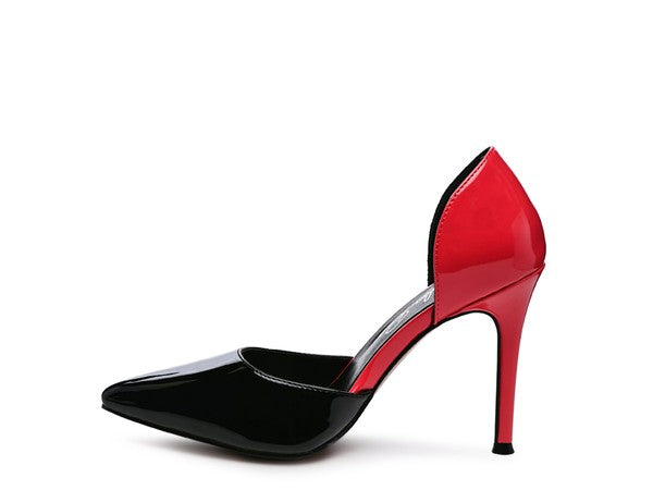Candy Cane Patent Pu Slip On Stiletto Heels - Faylinn & Co