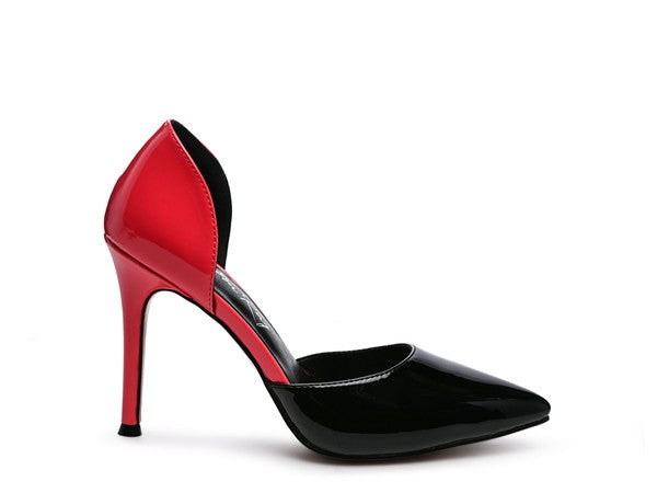 Candy Cane Patent Pu Slip On Stiletto Heels - Faylinn & Co