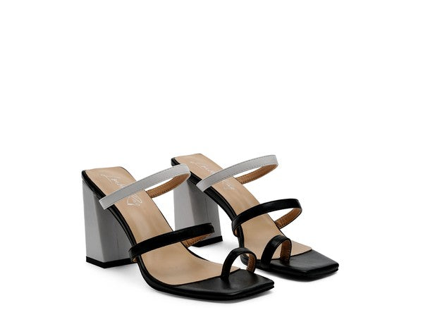 Marve Block Heel Thong Sandals - Faylinn & Co