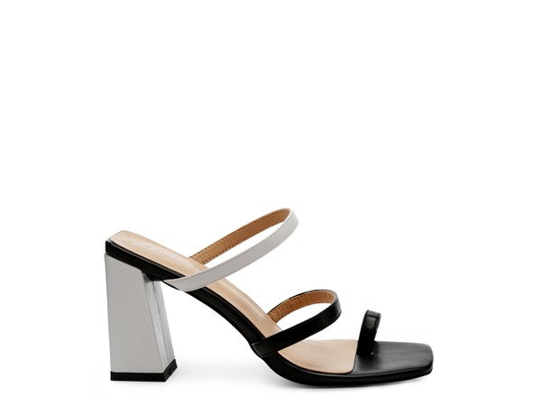 Marve Block Heel Thong Sandals - Faylinn & Co
