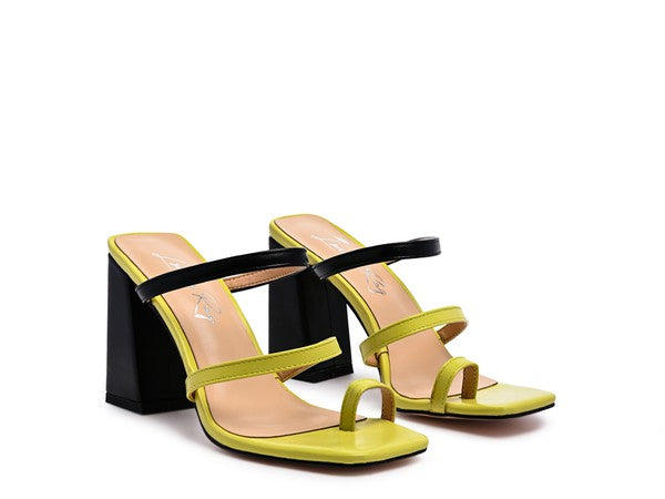 Marve Block Heel Thong Sandals - Faylinn & Co