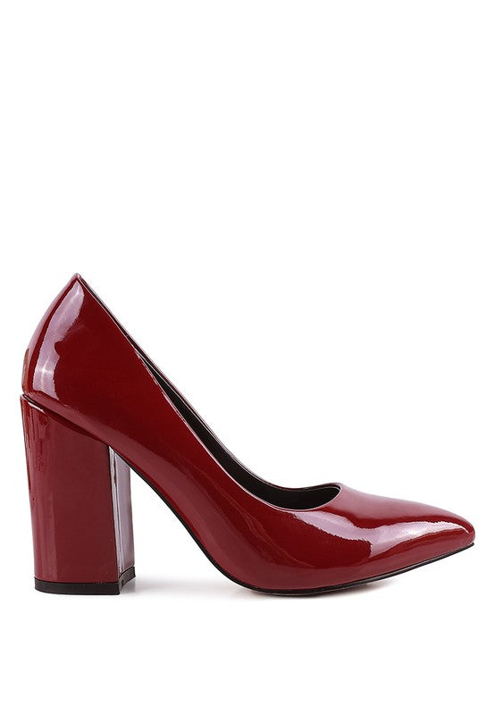 KAMIRA BLOCK HEELED FORMAL PUMPS - Faylinn & Co