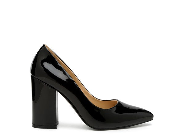 KAMIRA BLOCK HEELED FORMAL PUMPS - Faylinn & Co