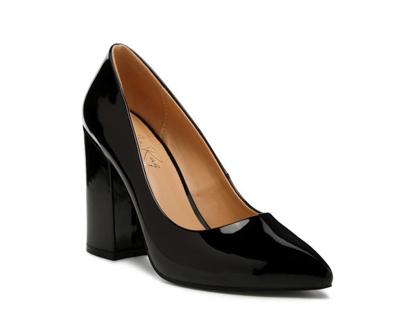 KAMIRA BLOCK HEELED FORMAL PUMPS - Faylinn & Co