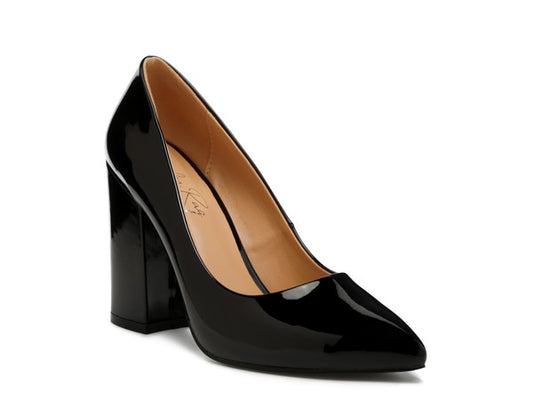 KAMIRA BLOCK HEELED FORMAL PUMPS - Faylinn & Co