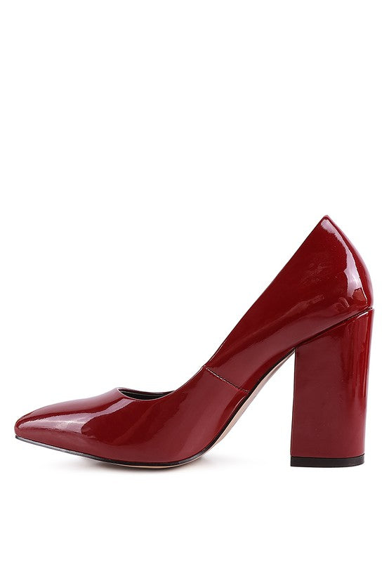 KAMIRA BLOCK HEELED FORMAL PUMPS - Faylinn & Co