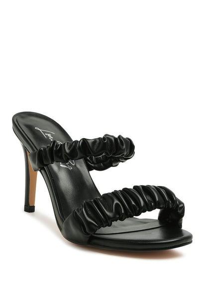 QUALIE GATHERED AROUND SLIP-ON HEELED SANDAL - Faylinn & Co
