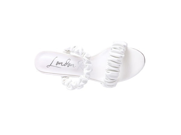 QUALIE GATHERED AROUND SLIP-ON HEELED SANDAL - Faylinn & Co