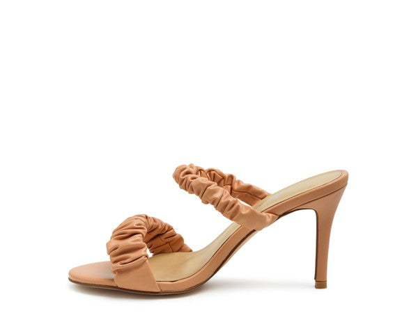 QUALIE GATHERED AROUND SLIP-ON HEELED SANDAL - Faylinn & Co