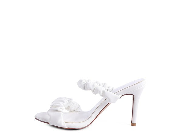 QUALIE GATHERED AROUND SLIP-ON HEELED SANDAL - Faylinn & Co