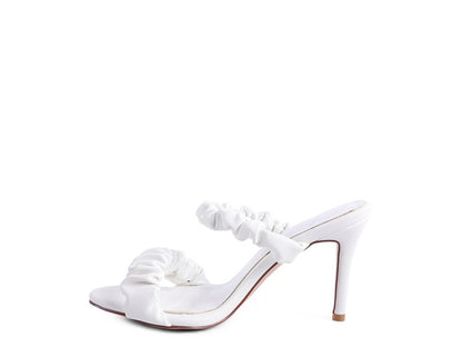 QUALIE GATHERED AROUND SLIP-ON HEELED SANDAL - Faylinn & Co