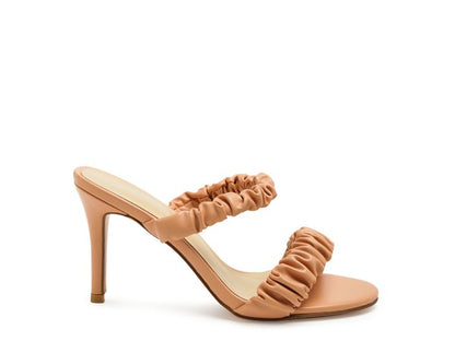 QUALIE GATHERED AROUND SLIP-ON HEELED SANDAL - Faylinn & Co