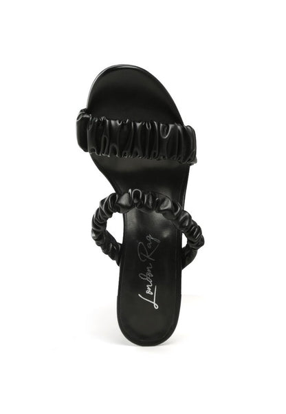 QUALIE GATHERED AROUND SLIP-ON HEELED SANDAL - Faylinn & Co