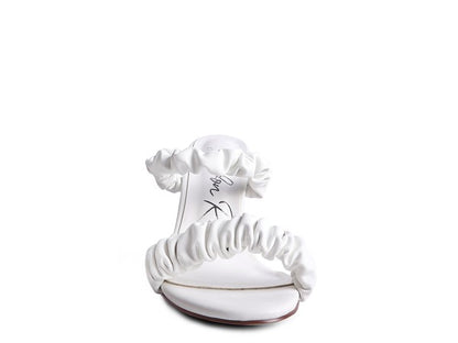QUALIE GATHERED AROUND SLIP-ON HEELED SANDAL - Faylinn & Co