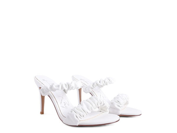 QUALIE GATHERED AROUND SLIP-ON HEELED SANDAL - Faylinn & Co