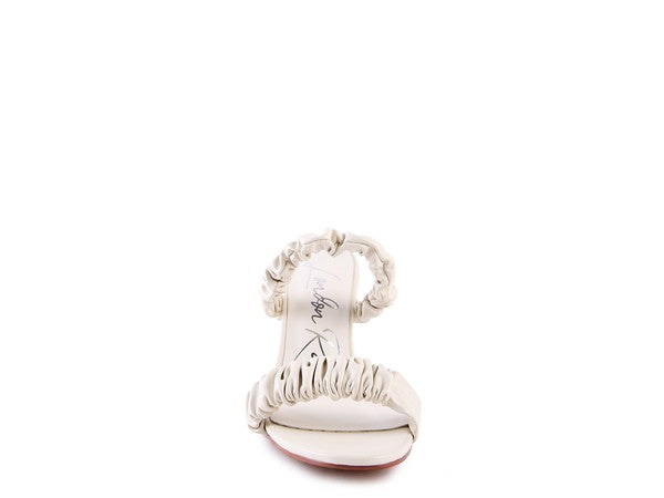QUALIE GATHERED AROUND SLIP-ON HEELED SANDAL - Faylinn & Co