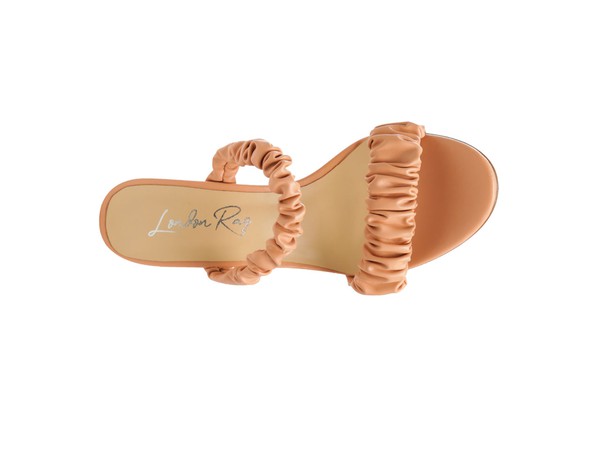 QUALIE GATHERED AROUND SLIP-ON HEELED SANDAL - Faylinn & Co