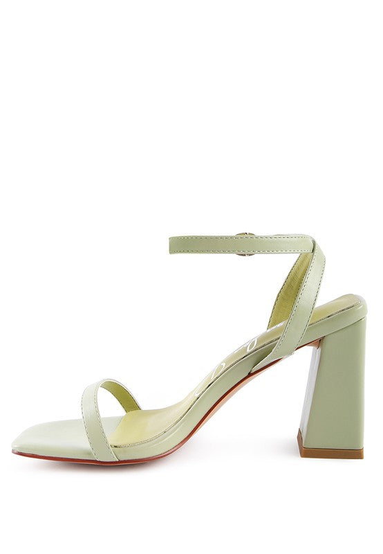 Block Heel Ankle Strap Sandals - Faylinn & Co