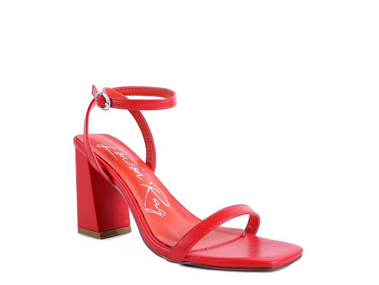 Block Heel Ankle Strap Sandals - Faylinn & Co