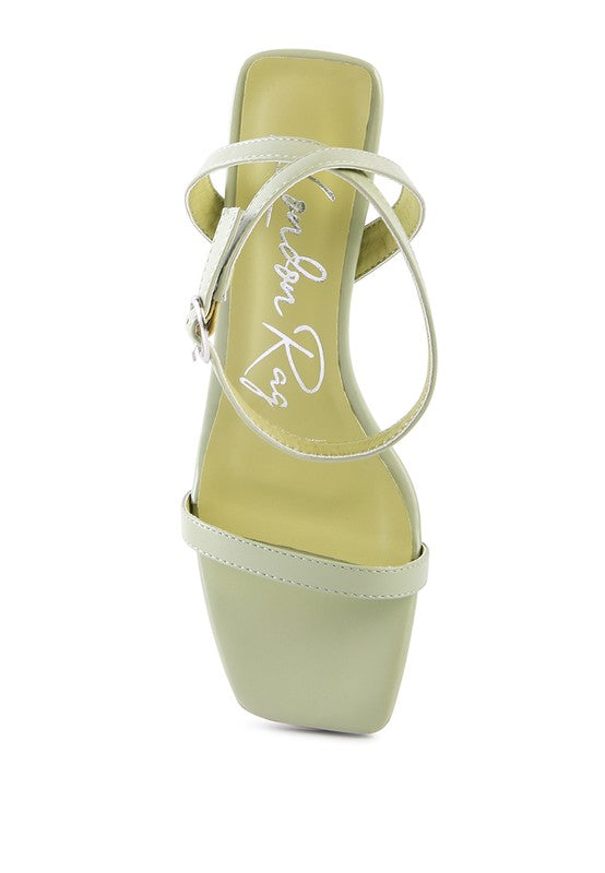 Block Heel Ankle Strap Sandals - Faylinn & Co