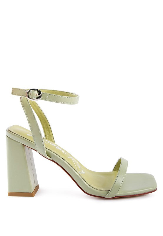 Block Heel Ankle Strap Sandals - Faylinn & Co