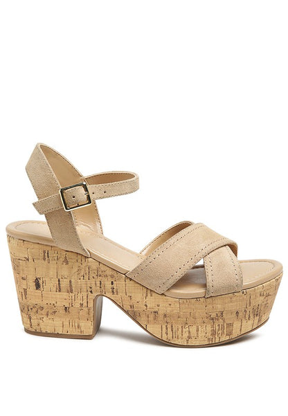 ULLA HIGH HEELED BLOCK SANDAL IN BLACK - Faylinn & Co