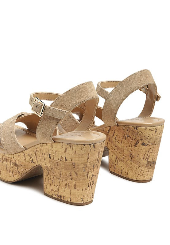 ULLA HIGH HEELED BLOCK SANDAL IN BLACK - Faylinn & Co