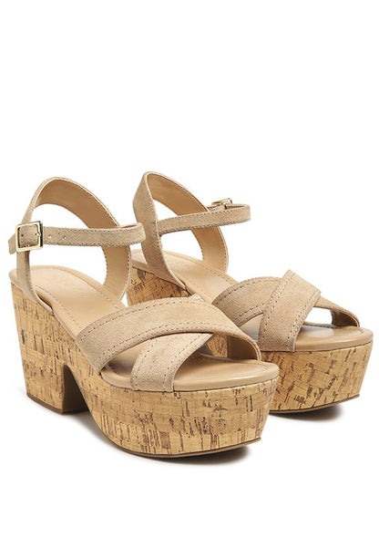 ULLA HIGH HEELED BLOCK SANDAL IN BLACK - Faylinn & Co