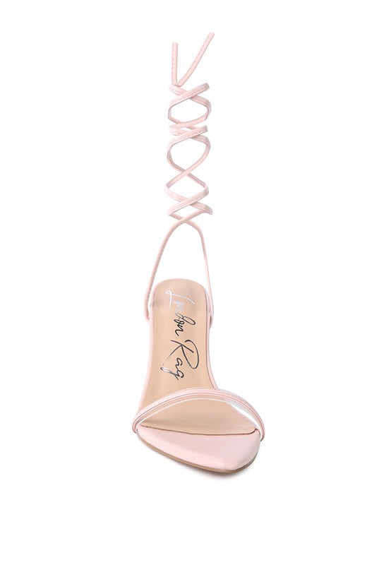 SPHYNX HIGH HEEL LACE UP SANDALS - Faylinn & Co
