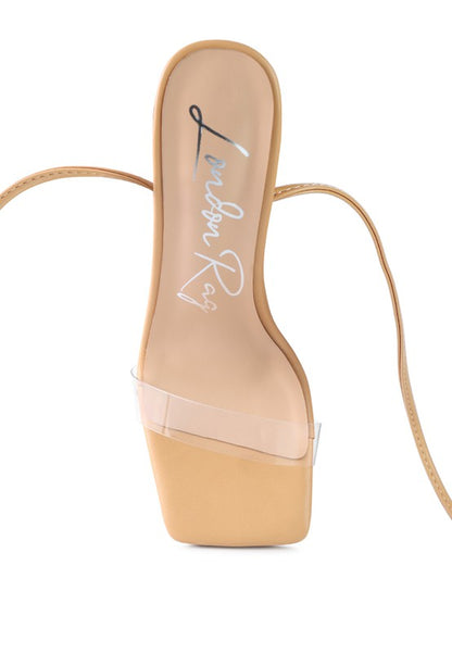 SCANSTA LACE UP DIAMANTE HIGH HEEL SANDAL - Faylinn & Co