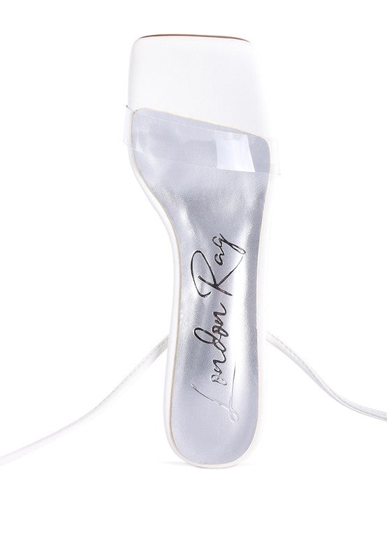 SCANSTA LACE UP DIAMANTE HIGH HEEL SANDAL - Faylinn & Co