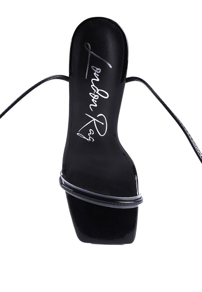 BITEN BERRY SPOOL HEELED LACE UP SANDAL - Faylinn & Co