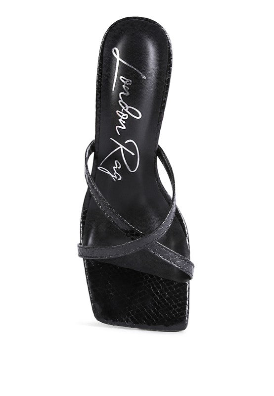 MURIEL CROC CROSS STRAP SLIDER SANDALS - Faylinn & Co
