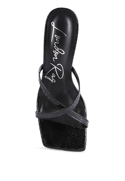 MURIEL CROC CROSS STRAP SLIDER SANDALS - Faylinn & Co