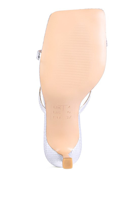 MURIEL CROC CROSS STRAP SLIDER SANDALS - Faylinn & Co