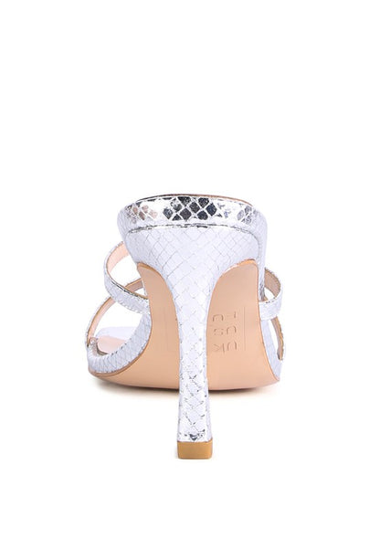 MURIEL CROC CROSS STRAP SLIDER SANDALS - Faylinn & Co