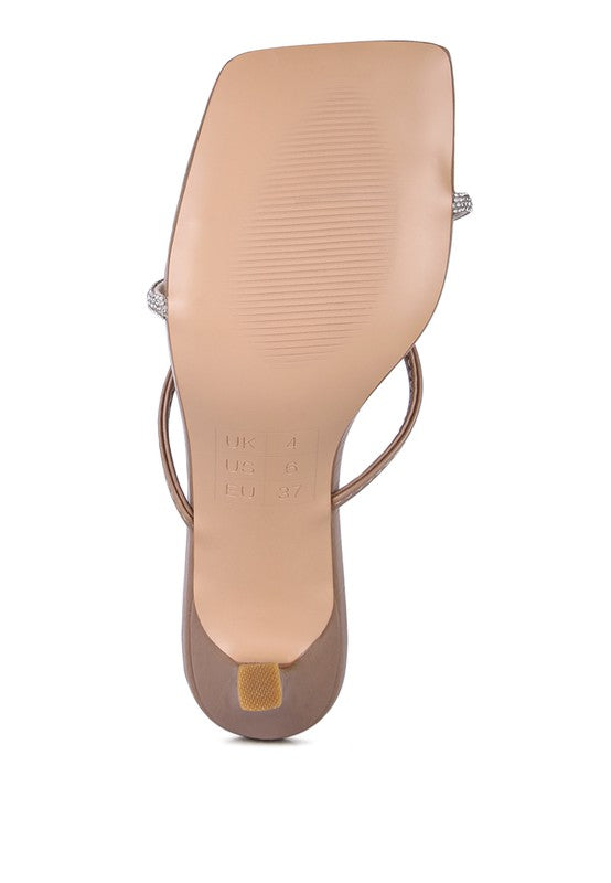 FETISH CROC RHINESTONE SLIDER SANDALS - Faylinn & Co