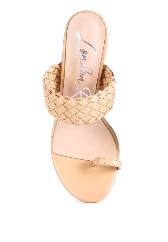 HIGH PERKS WOVEN STRAP TOE RING SANDALS - Faylinn & Co
