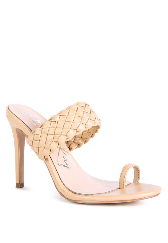 HIGH PERKS WOVEN STRAP TOE RING SANDALS - Faylinn & Co