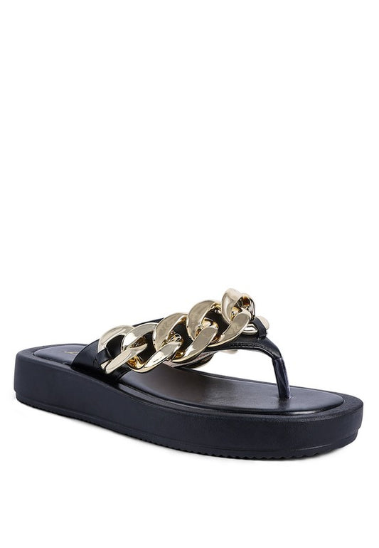 Zing Link Chain Thong Flats - Faylinn & Co