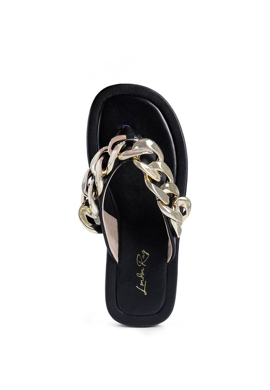 Zing Link Chain Thong Flats - Faylinn & Co