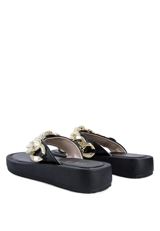 Zing Link Chain Thong Flats - Faylinn & Co