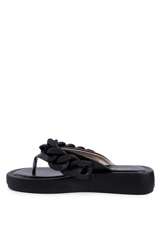 Zing Link Chain Thong Flats - Faylinn & Co