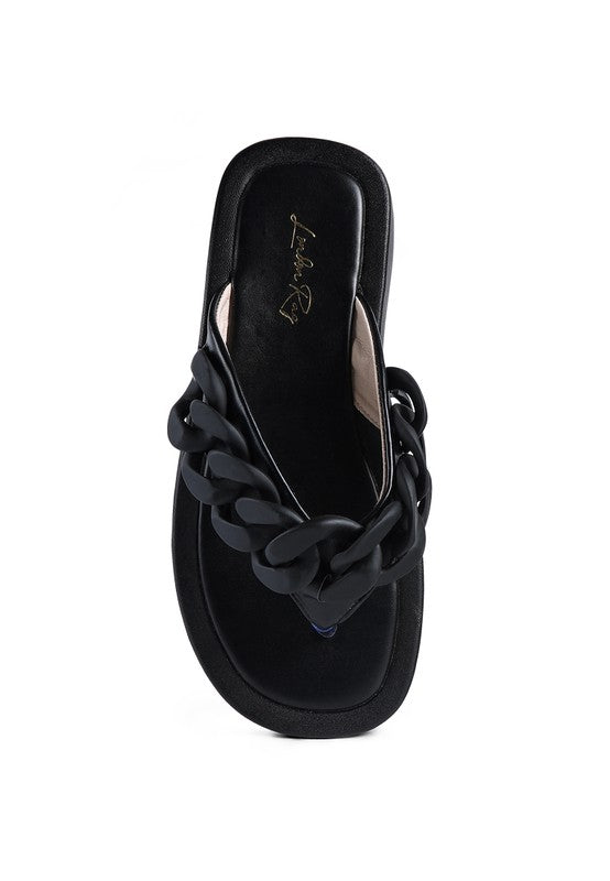 Zing Link Chain Thong Flats - Faylinn & Co